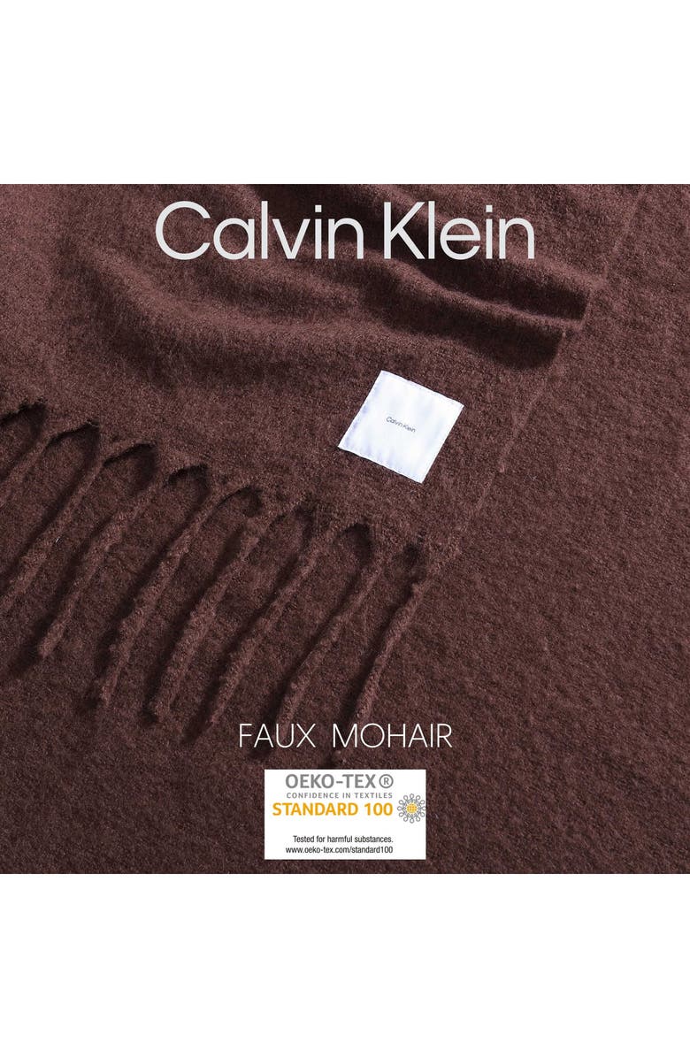 Calvin Klein Home Faux Mohair Throw Blanket, Alternate, color, Dark Red