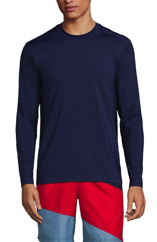 Lands' End Super-t Long Sleeve T-shirt With Pocket In Blue