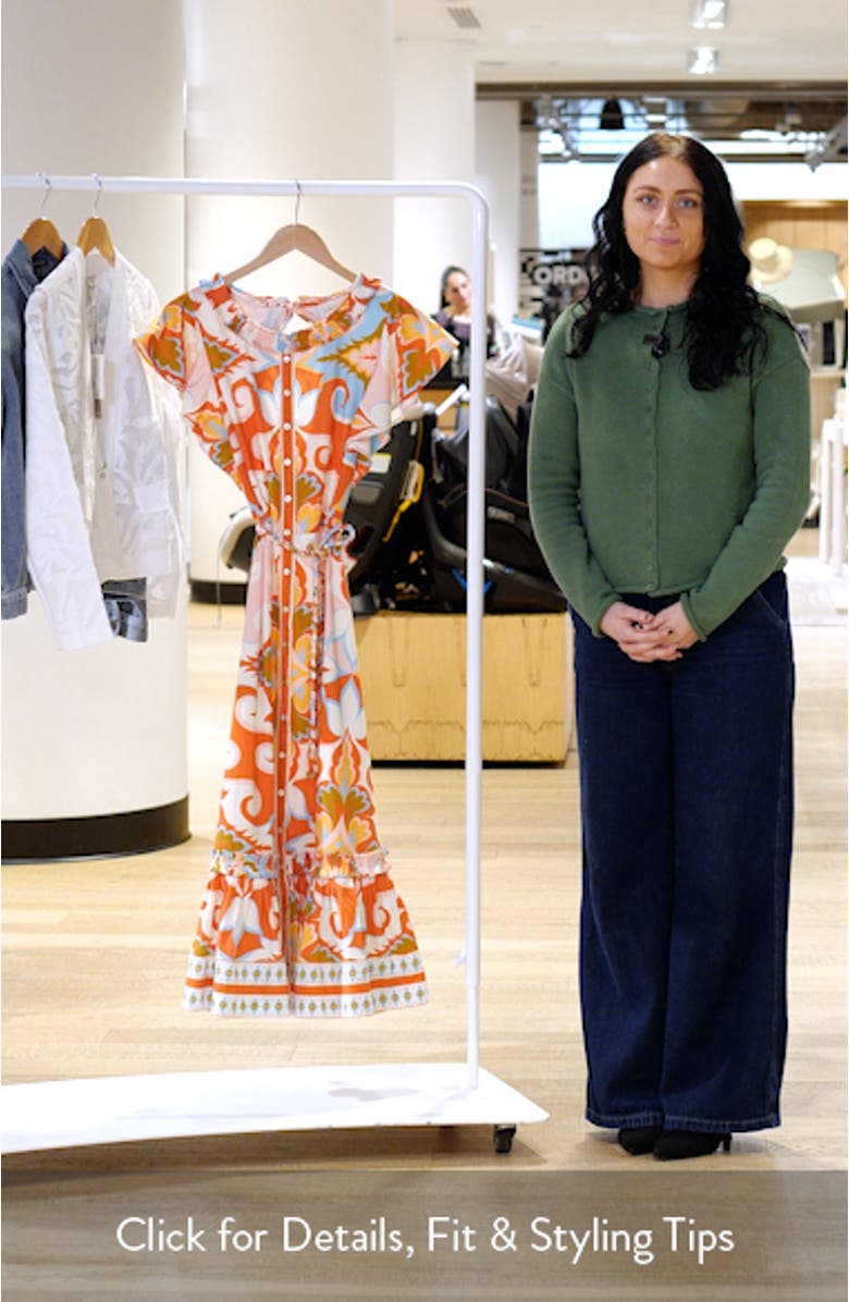 Ella Braided Tie Belt Cotton Midi Dress, sales video thumbnail