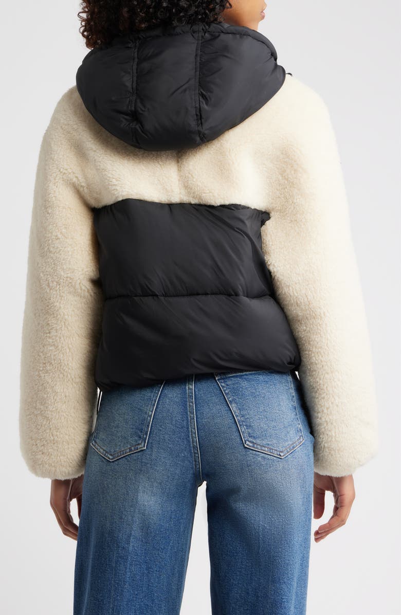 UGG<sup>®</sup> Mykah UGGbraid Puffer Jacket, Alternate, color, Black / Cream