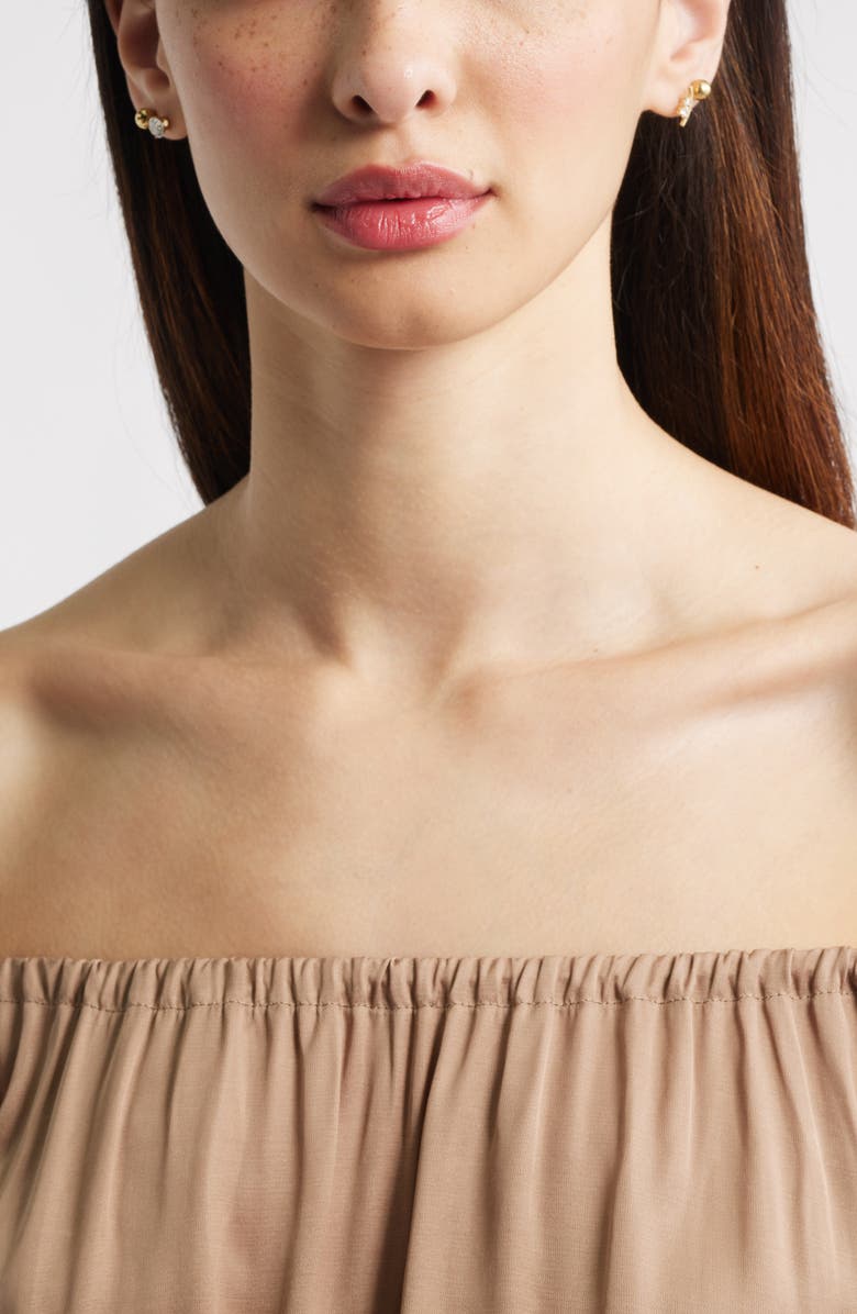 Nordstrom Set of 3 Waterproof Cubic Zirconia Assorted Stud Earrings, Alternate, color, Clear- Gold