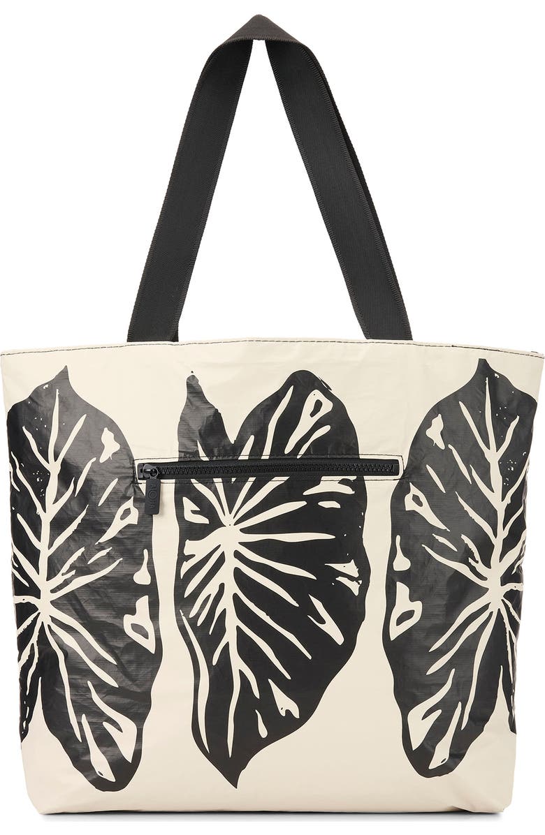 Aloha Collection Day Tripper Kalo Water Resistant Tote, Alternate, color, Black/ Sandstone