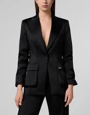 PHILIPP PLEIN Satin Cargo Fit Blazer Women