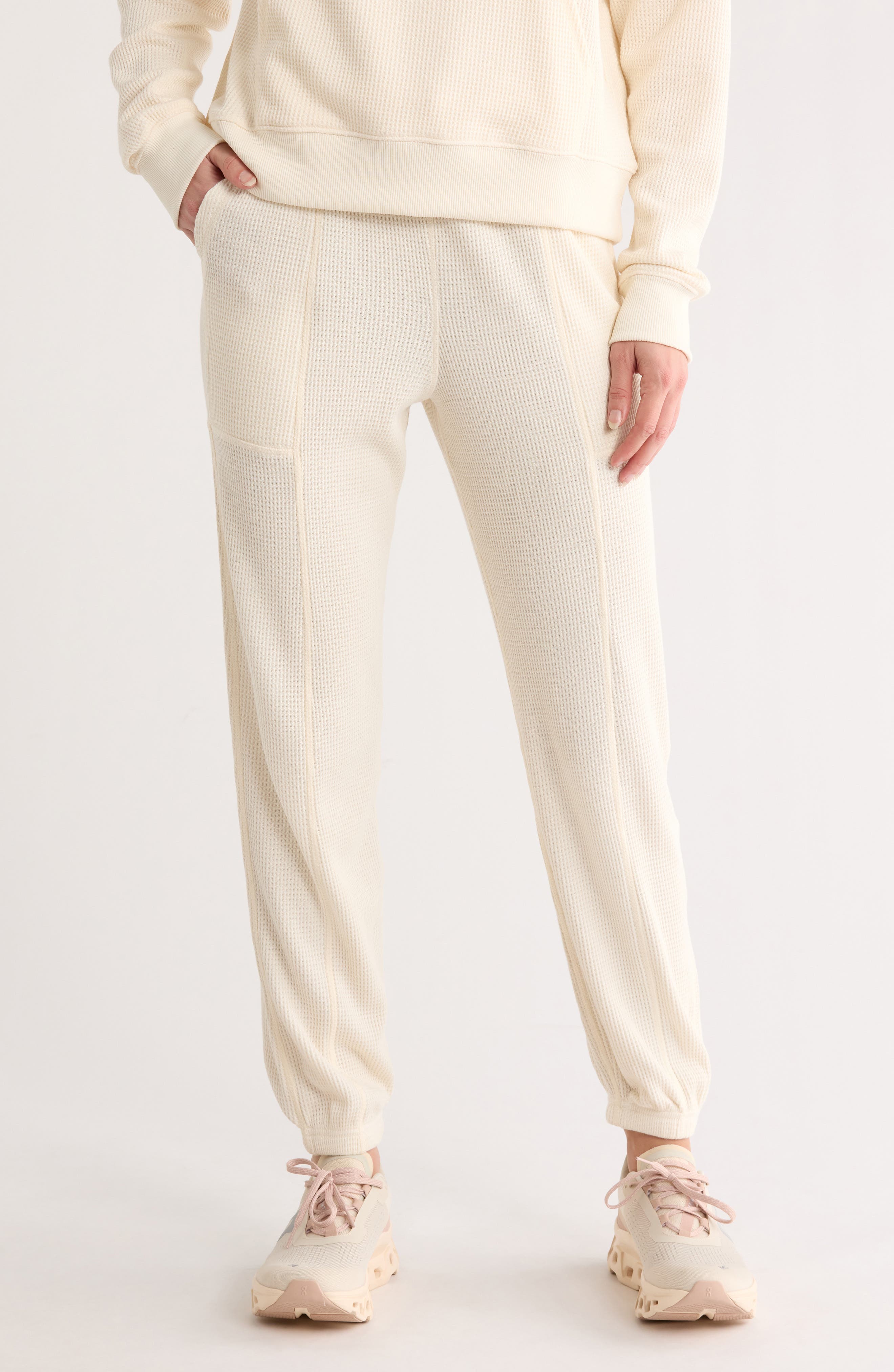 YOGALICIOUS Brushed Waffle Knit Joggers