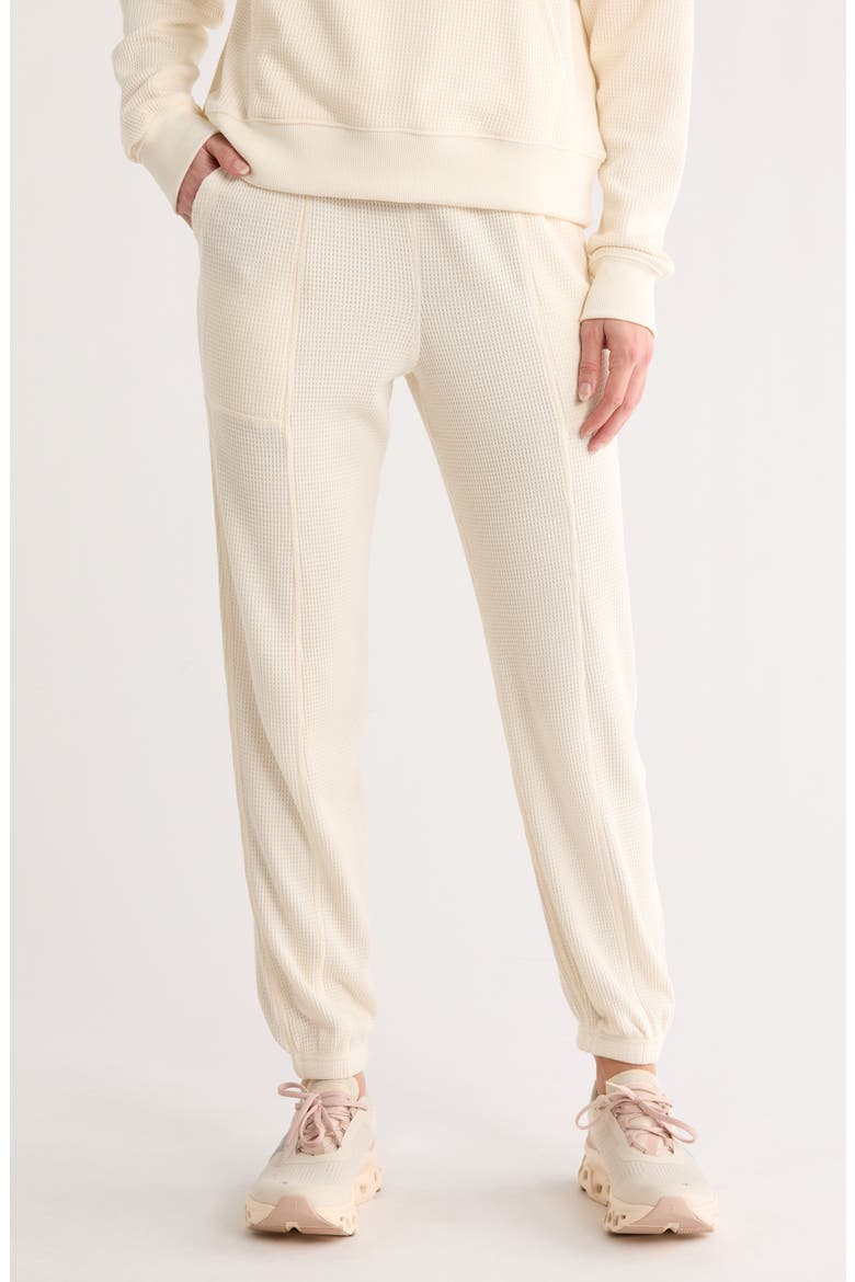 Brushed Waffle Knit Joggers, Main, color, WHITE DOVE