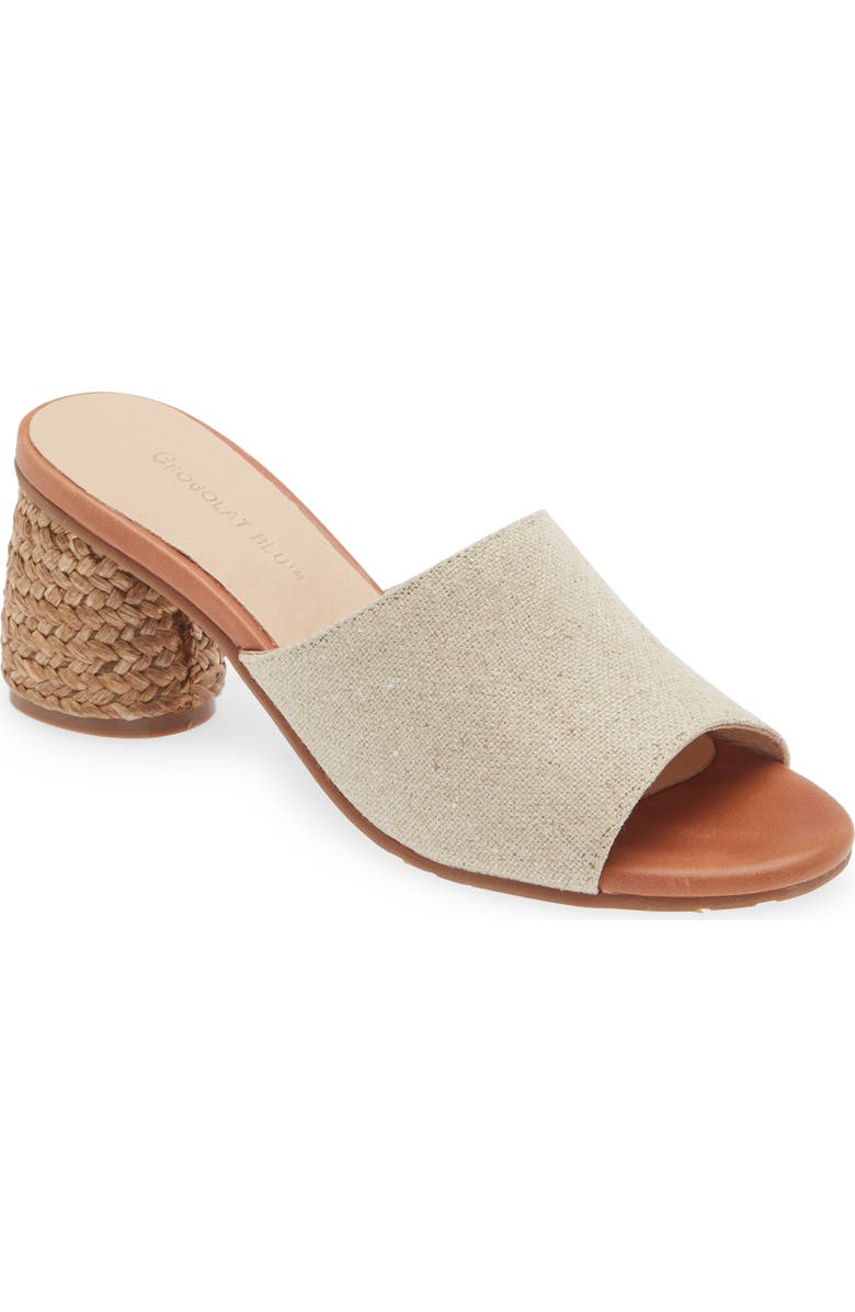 Chocolat Blu Block Heel Sandal, Main, color, Natural Linen