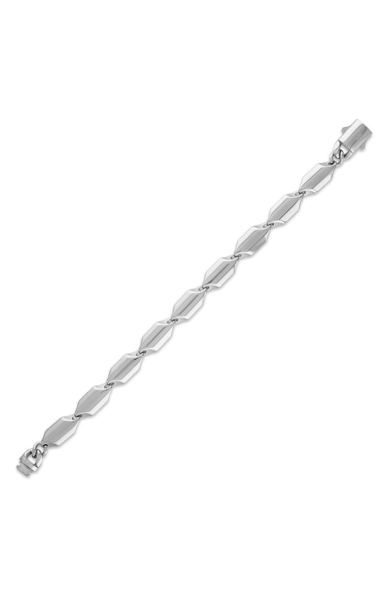 Esquire Men's Stainless Steel Station Chain Bracelet, Alternate, color, Silver