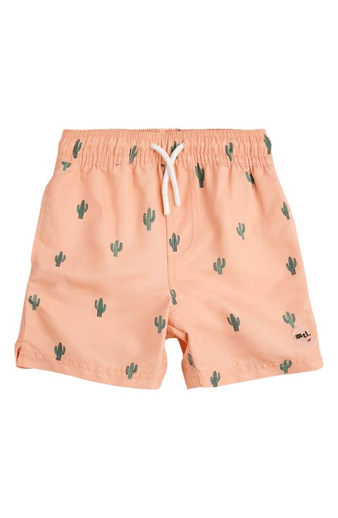 Kids' Cactus on Apricot Swim Trunks (Toddler & Little Kid)