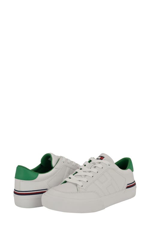 Tommy Hilfiger Women's Keziah Signature Stripe Lace-up Sneakers In White/green