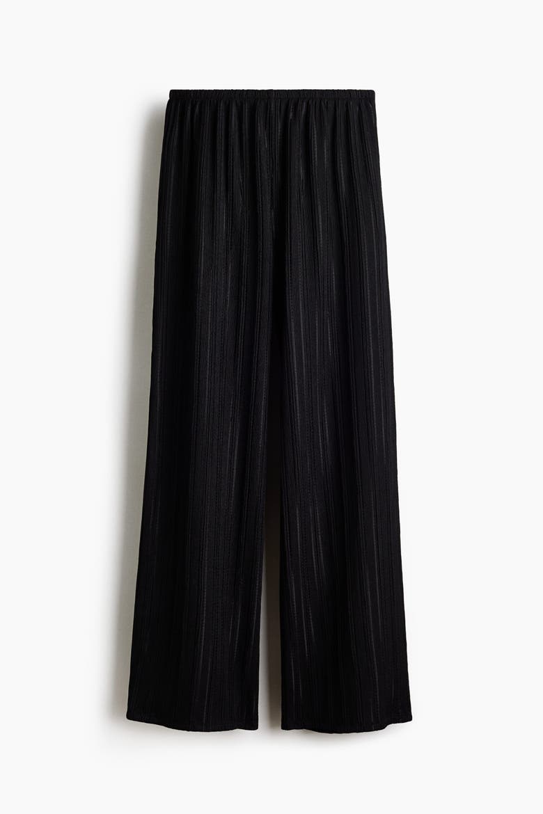 Mama Pointelle-knit Drawstring Trousers, Main, color, Black
