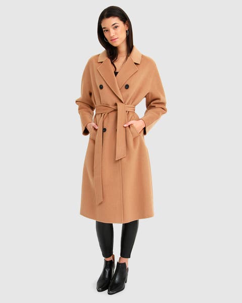 Boss Girl Double Breasted Lined Wool Coat