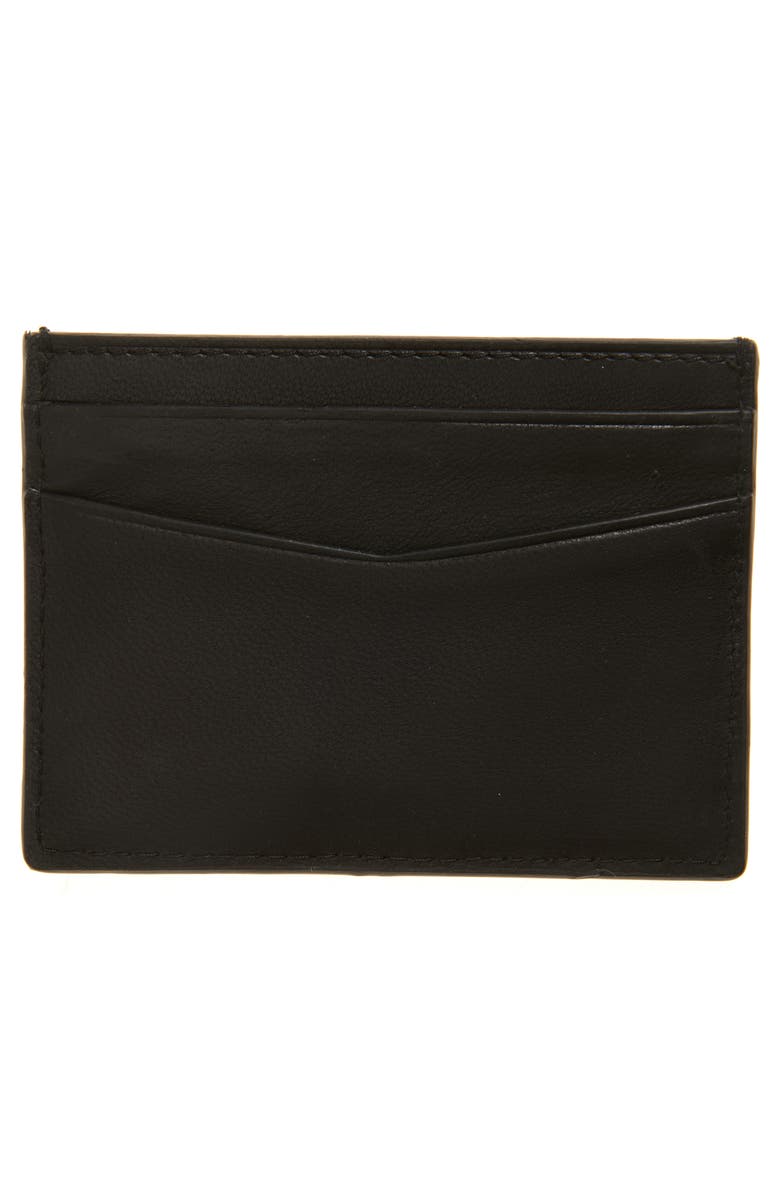 AllSaints Delph Leather Card Case, Alternate, color, Black