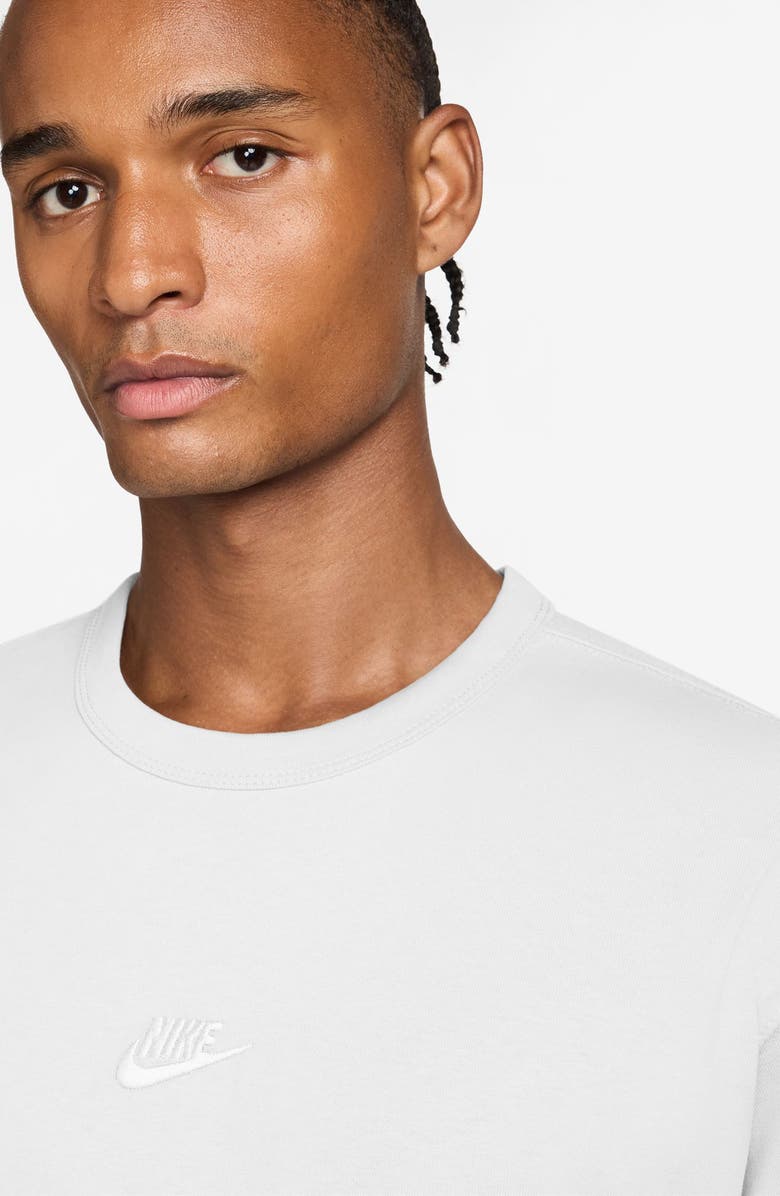 Nike Sportswear Embroidered Swoosh Cotton T-Shirt, Alternate, color, White