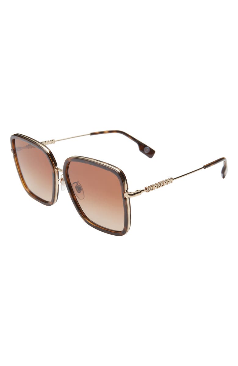 Burberry Dionne 59mm Gradient Square Sunglasses, Alternate, color, Dk Havana