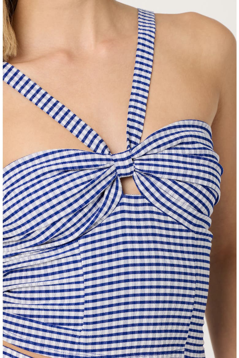 Cutout V-Strap Tank, Alternate, color, BLUE GINGHAM