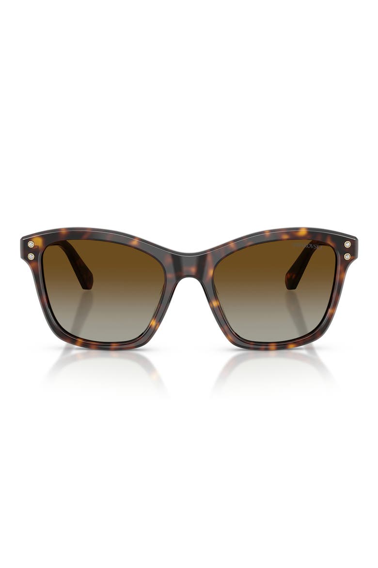 54mm Gradient Polarized Square Sunglasses, Main, color, HAVANA / POLAR BROWN GRADIENT