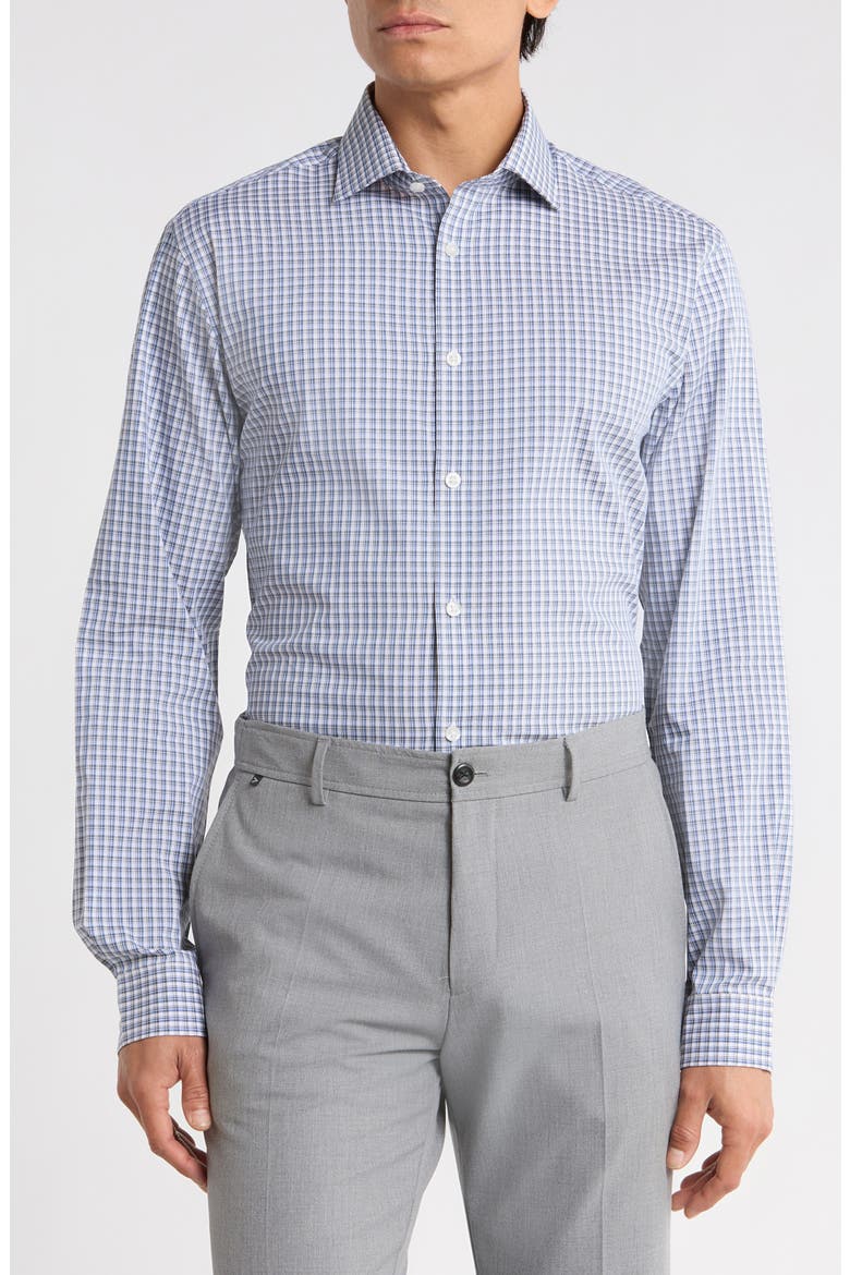 Slim Fit Stretch Dress Shirt, Main, color, GREEN MULTI