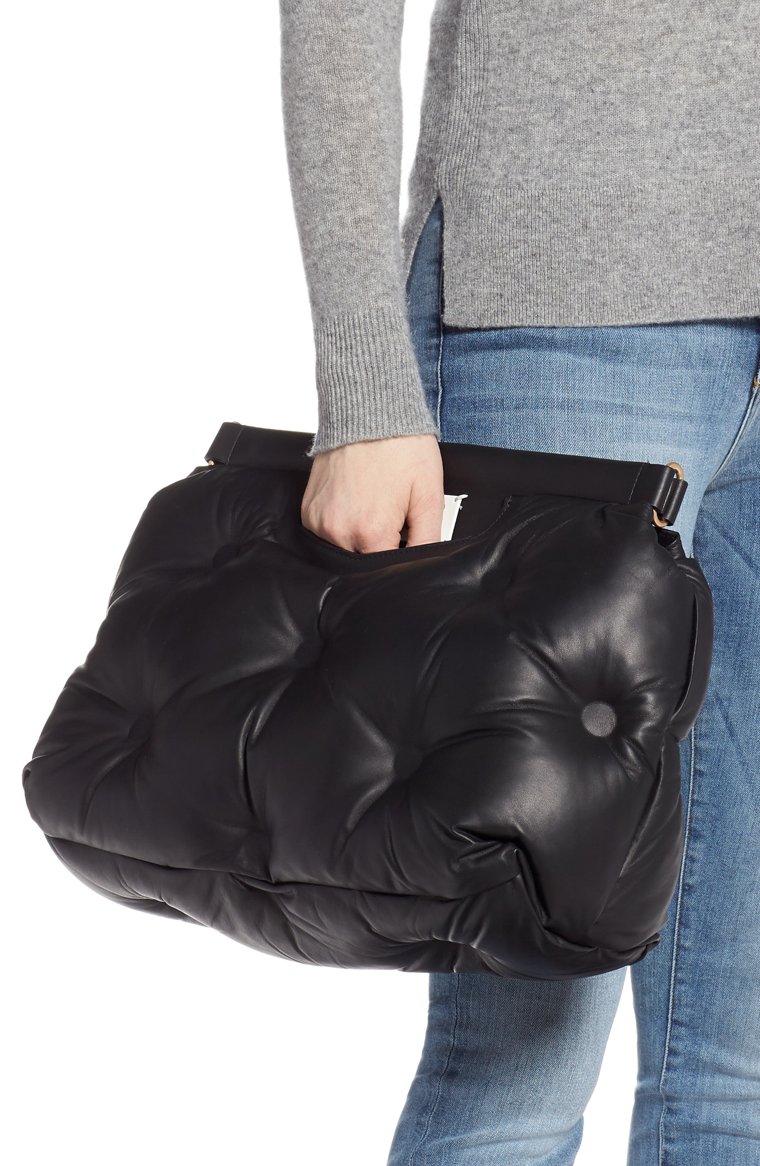 Maison Margiela Medium Glam Slam Leather Shoulder Bag, Alternate, color, 