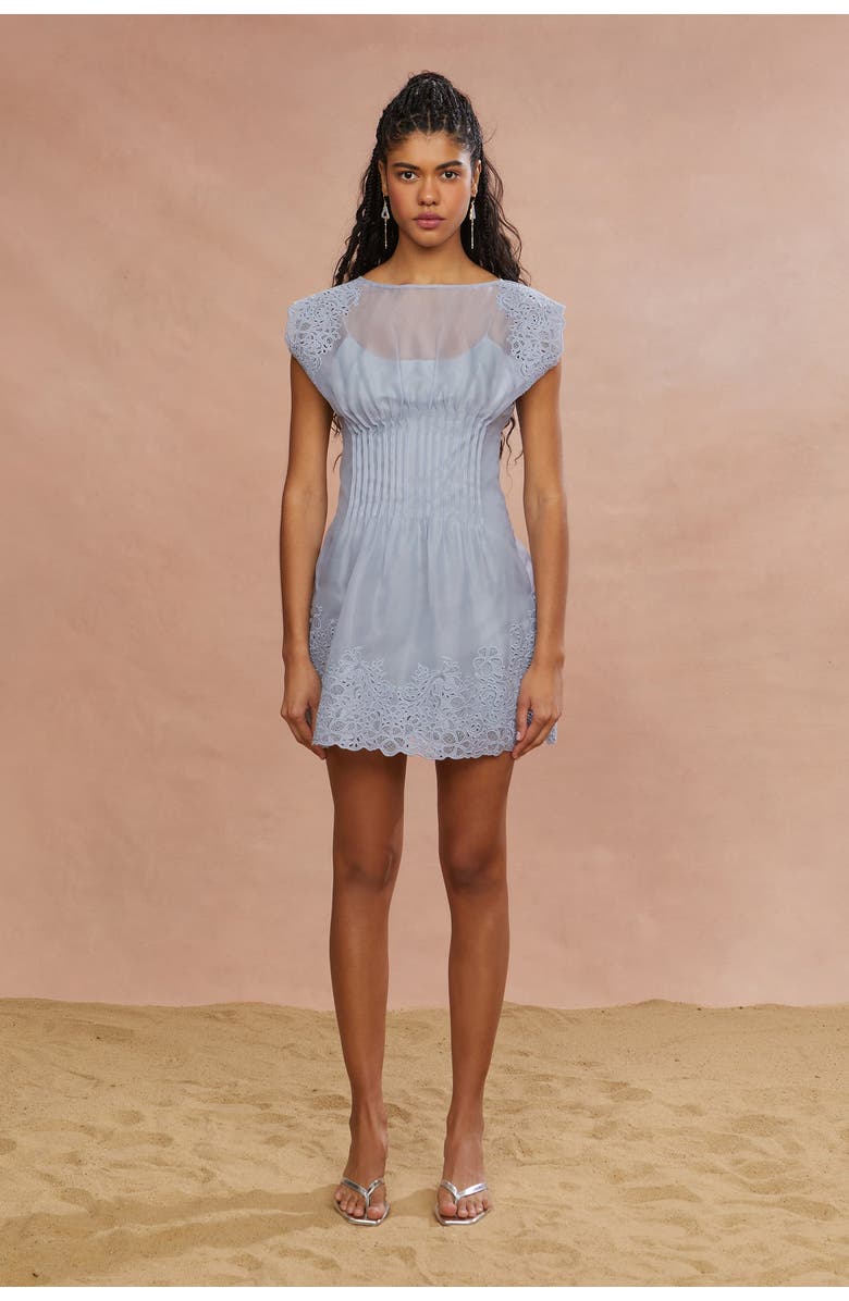 AMUR Georgina Mini Dress, Alternate, color, Rain Cloud