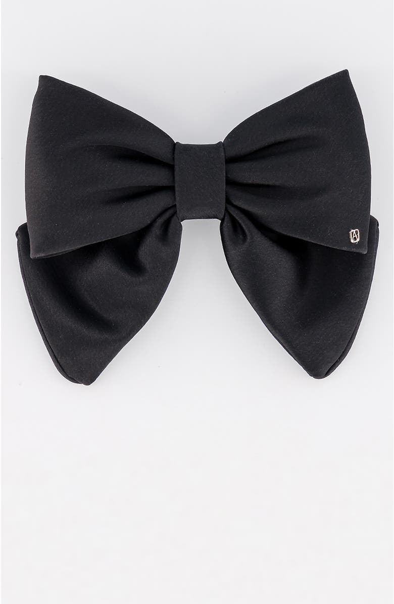 Alexandre de Paris Silk bow barette, Main, color, Black
