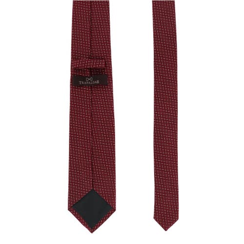 Trafalgar Baldwin Metallic Dash Silk Business Necktie In Red