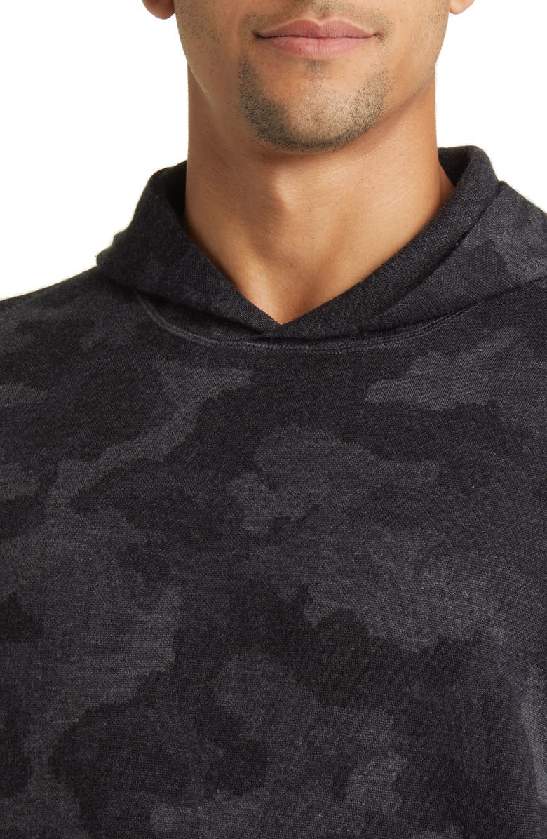 Peter Millar Camouflage Reversible Merino Wool Hoodie Sweatshirt, Alternate, color,