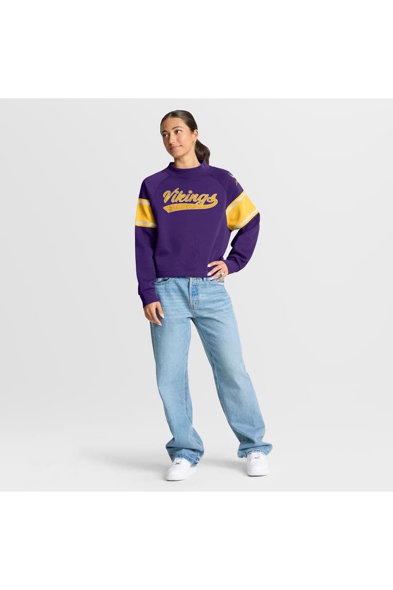 Women's Fanatics Purple Minnesota Vikings Oversized Hometown Toss Sweep Mock Neck Pullover, Alternate, color, Purple