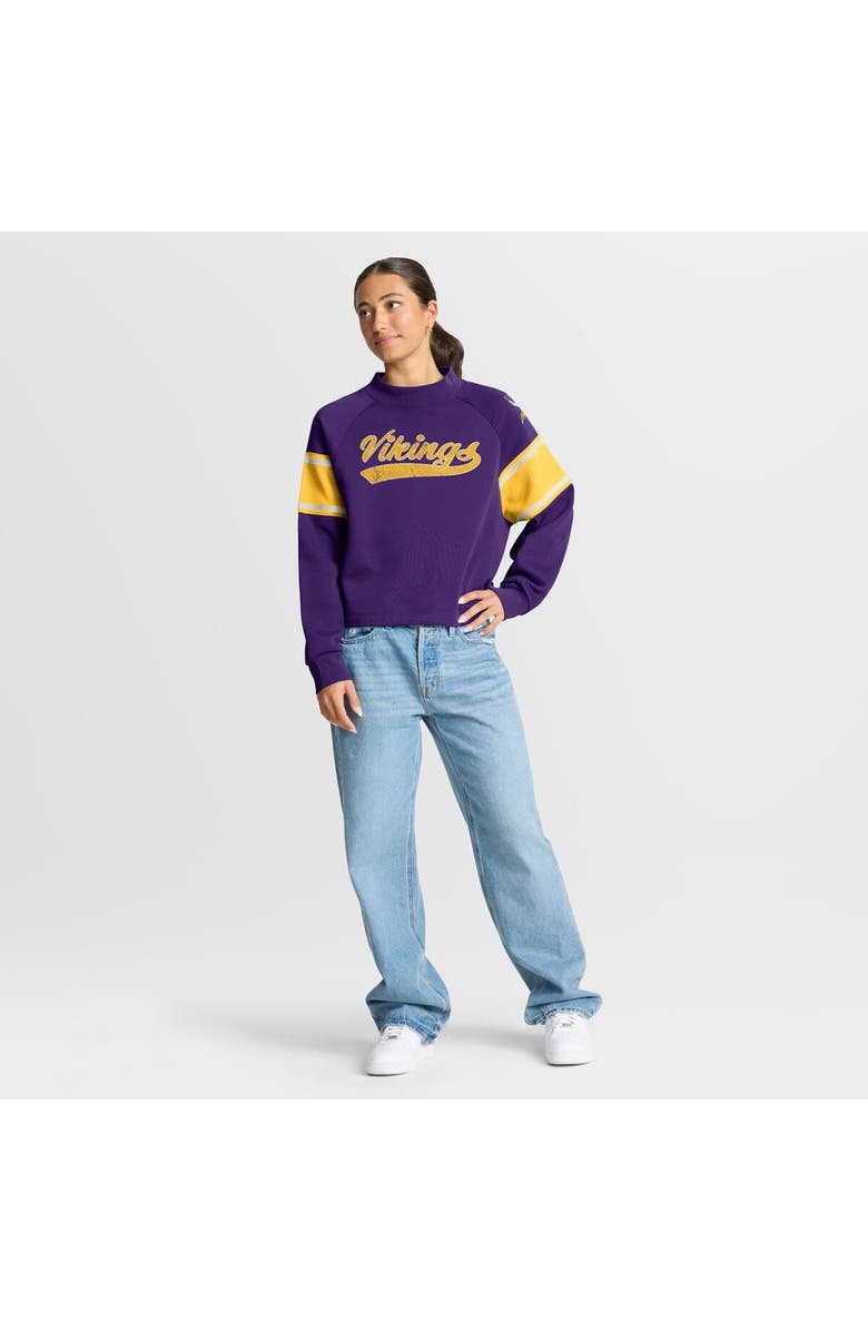 FANATICS Women's Fanatics Purple Minnesota Vikings Oversized Hometown Toss Sweep Mock Neck Pullover, Alternate, color, Purple