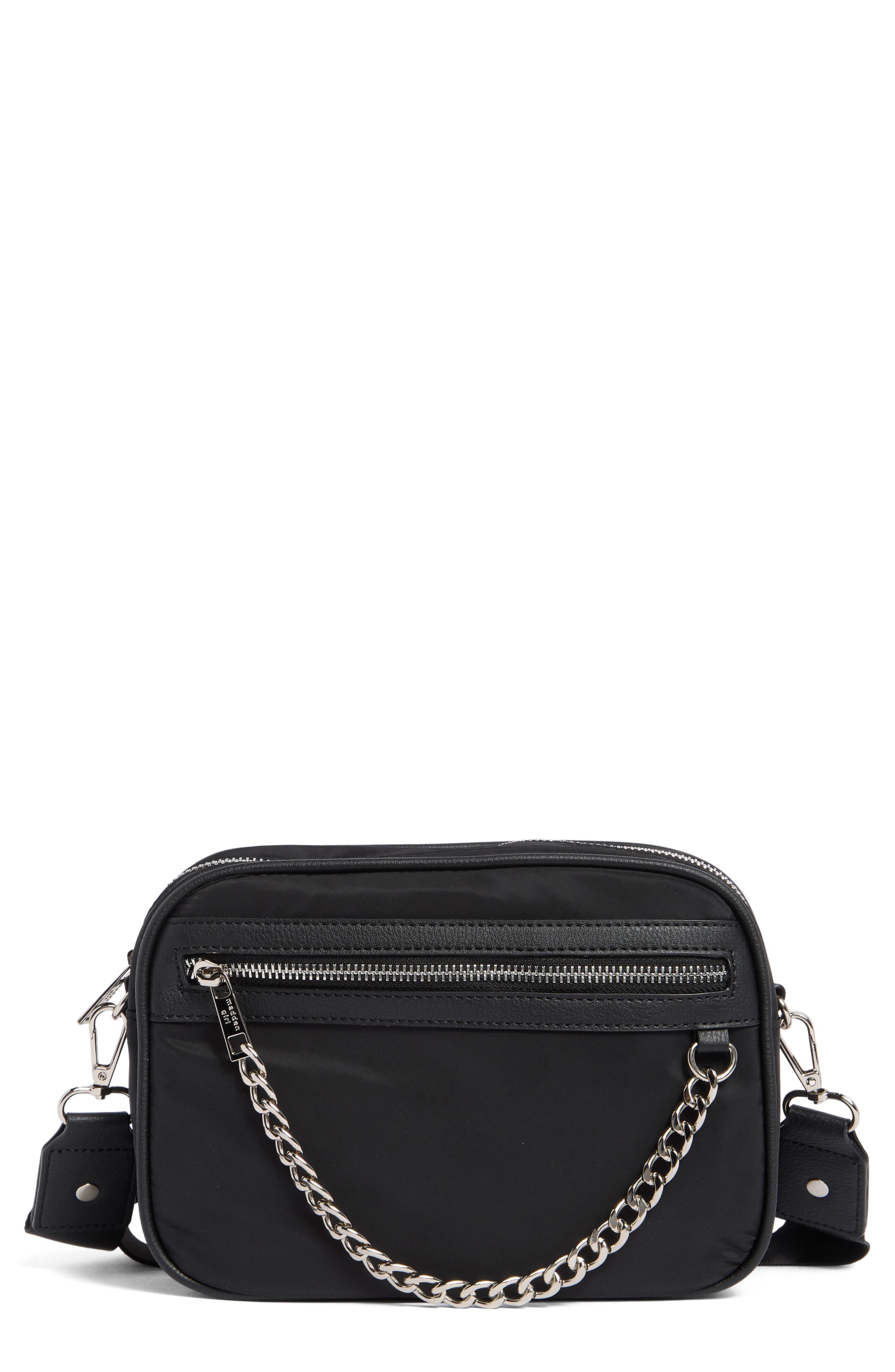 Madden Girl Woven Camera Crossbody Bag