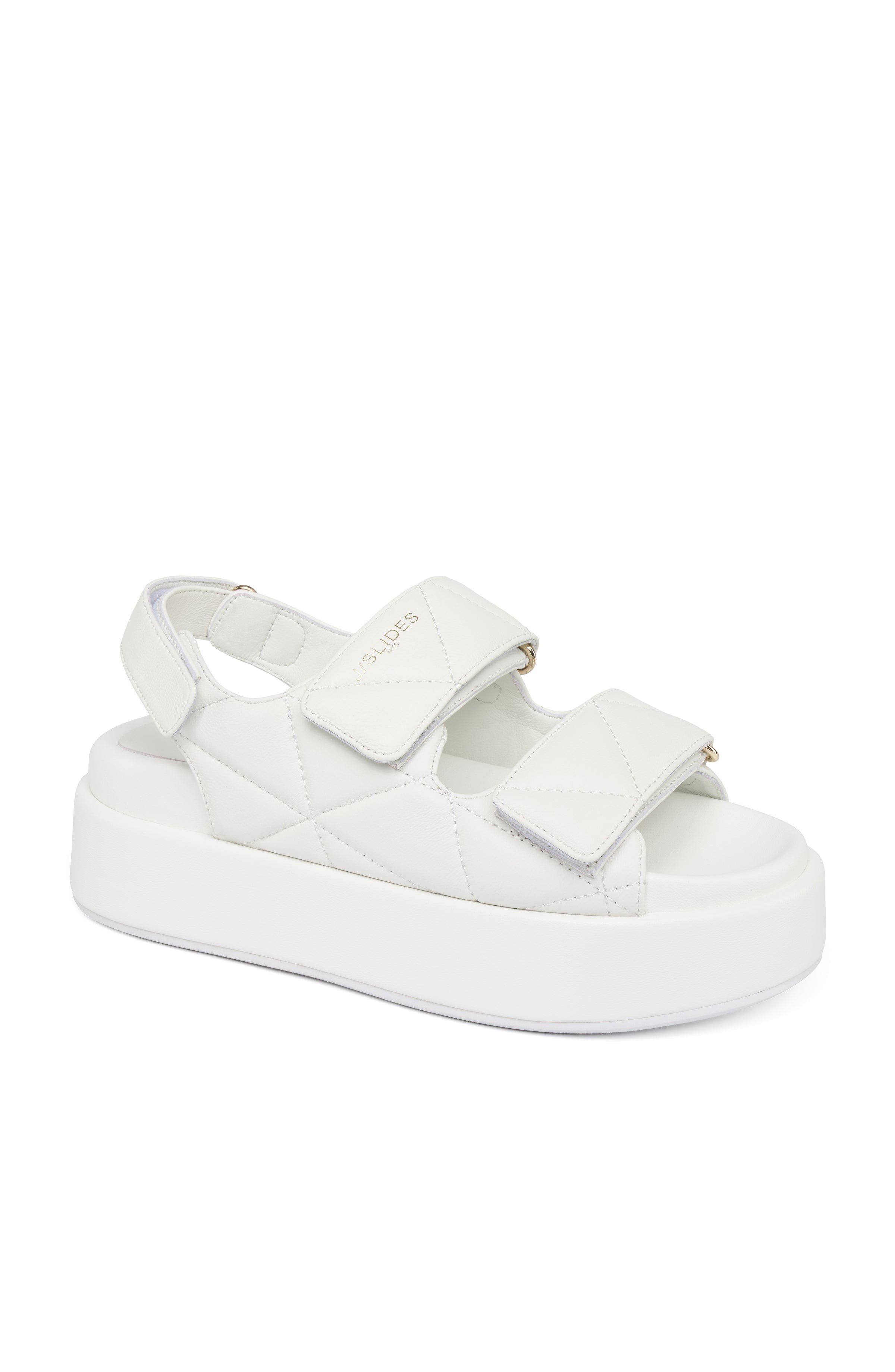JSlides Footwear Yolanda Leather Slingback Sandal, Main, color, White