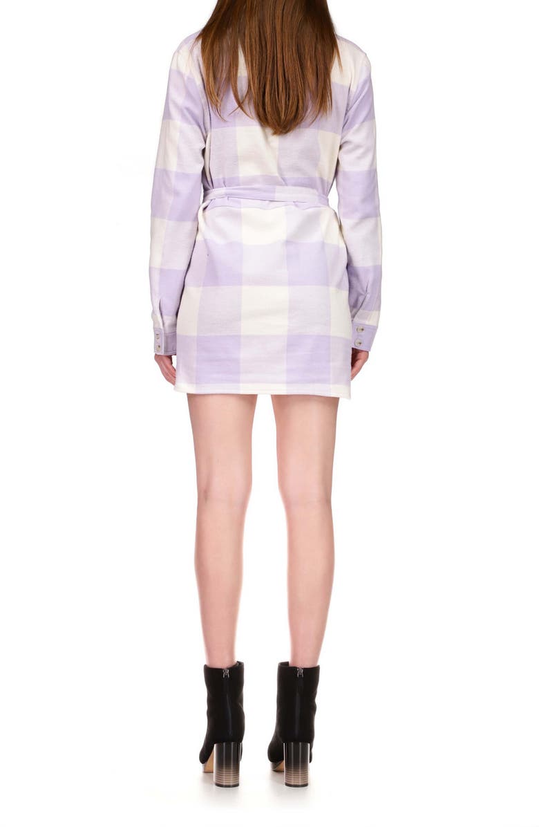 Sanctuary Brushed Plaid Tie Waist Long Sleeve Shirtdress, Alternate, color, 