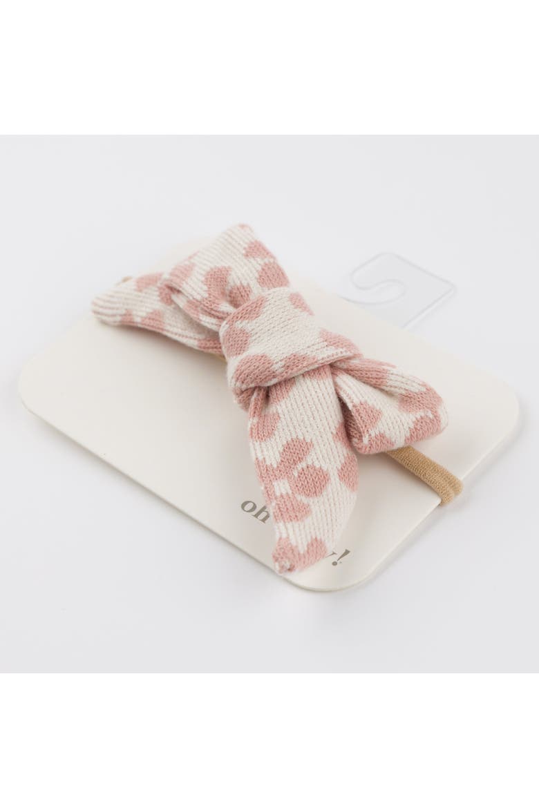 Mod Flowers Tie Bow Nylon Headband- Infant, Alternate, color, Blush