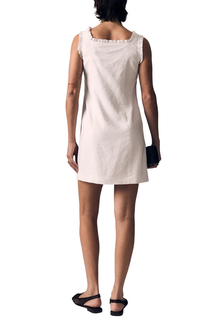Ruffle Linen Minidress, Alternate, color, WHITE