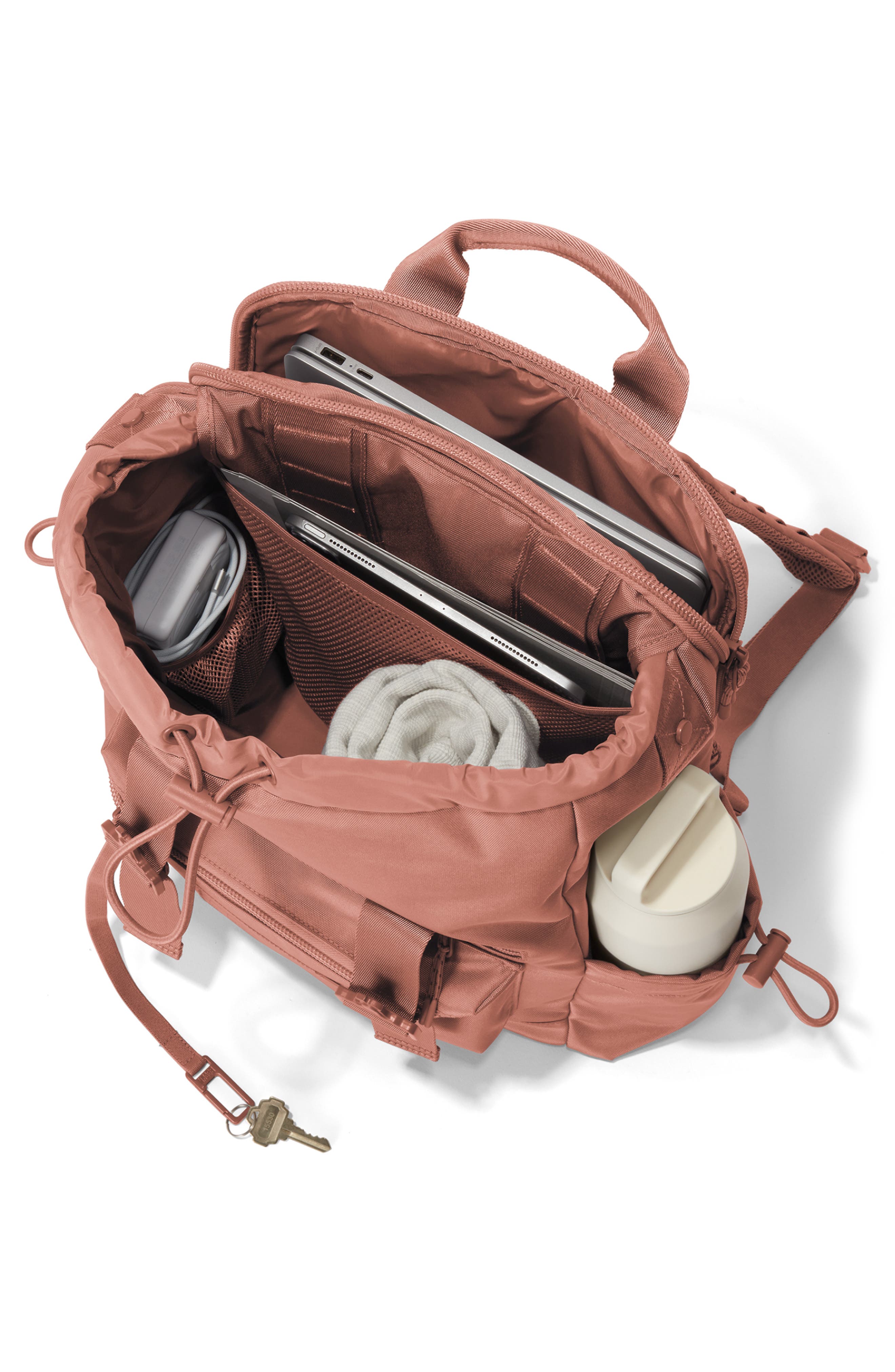 Dagne Dover Brooklyn Flap Top Backpack, Alternate, color, Warm Dust