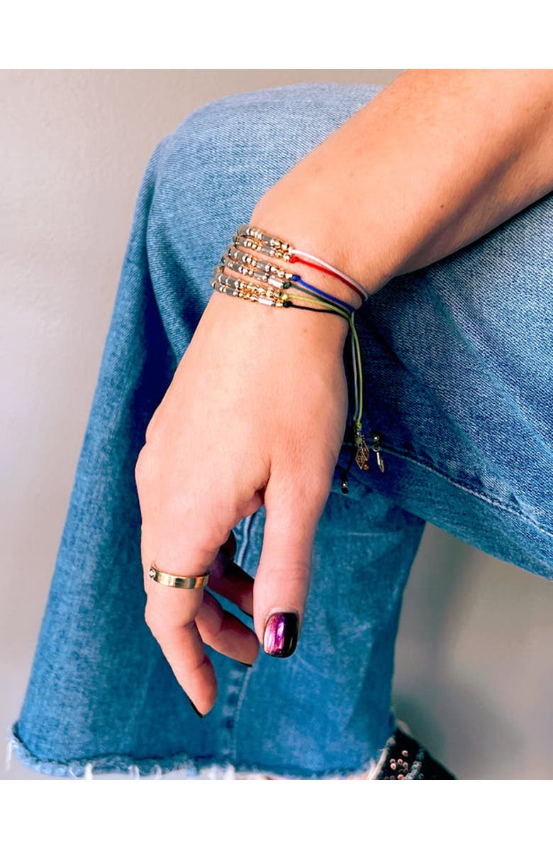 ELLIOT YOUNG Morse Code Bracelet on adjustable Cord, Alternate, color, Fcancer