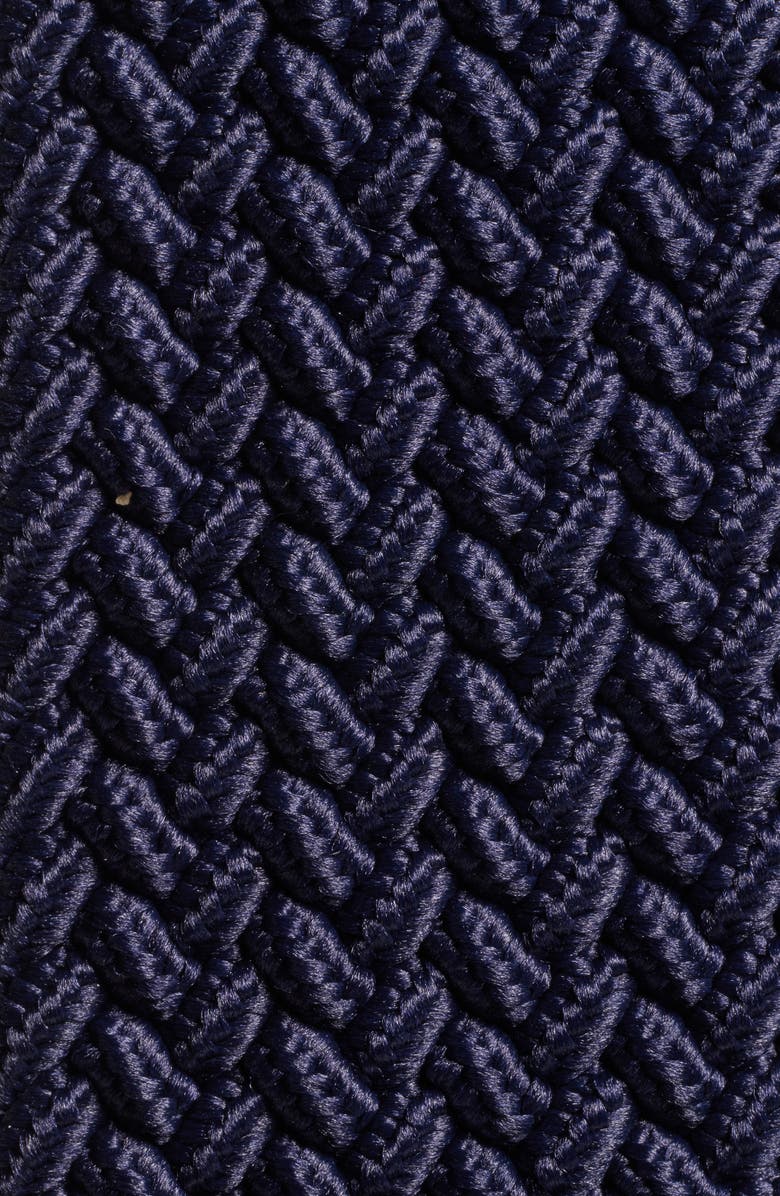 Johnston & Murphy Stretch Woven Belt, Alternate, color, Navy Knit