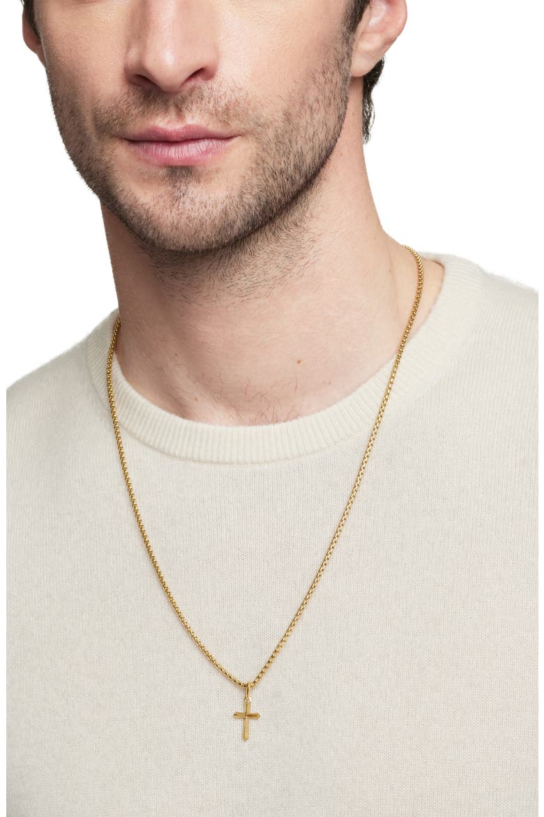 Men's Roman 18K Gold Cross Amulet Enhancer, Alternate, color, GOLD