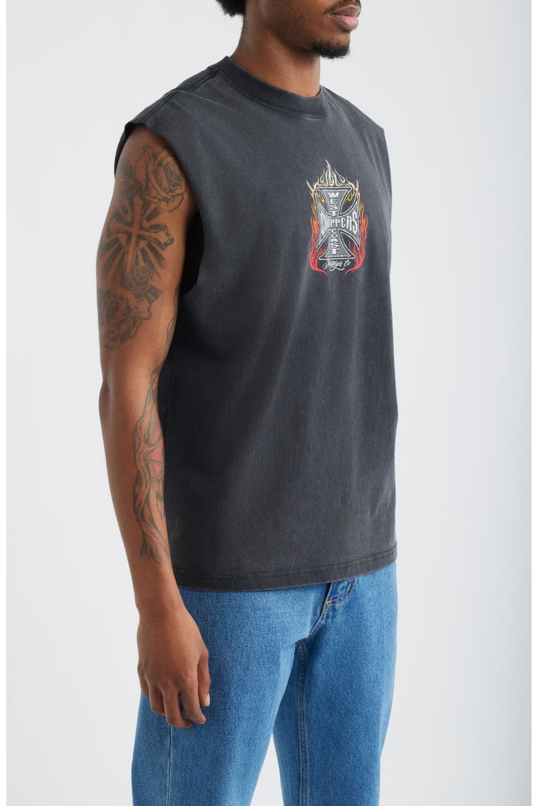 West Coast Choppers Tank, Alternate, color, WASHED BLACK