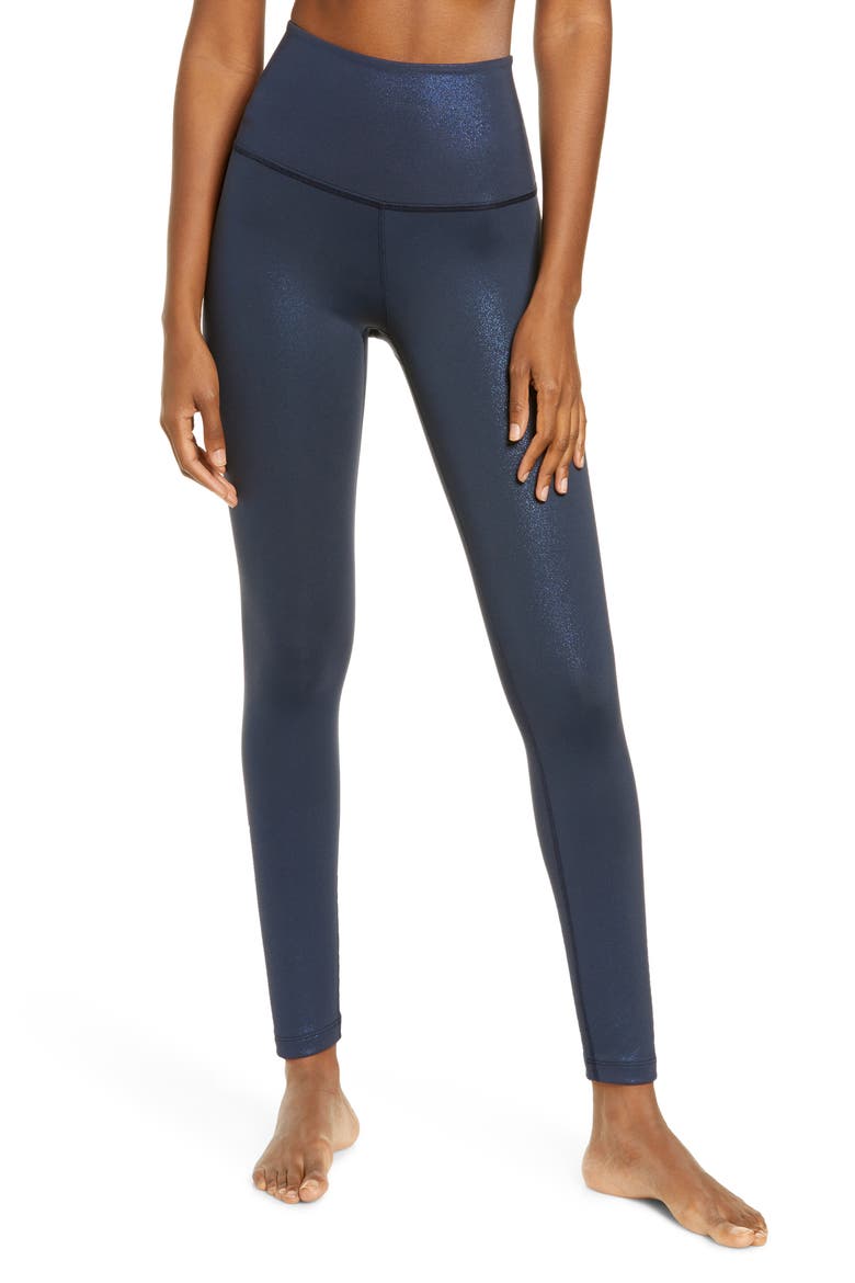 Twinkle High Waist 7/8 Leggings, Main, color, NOCTURNAL NAVY SHINY