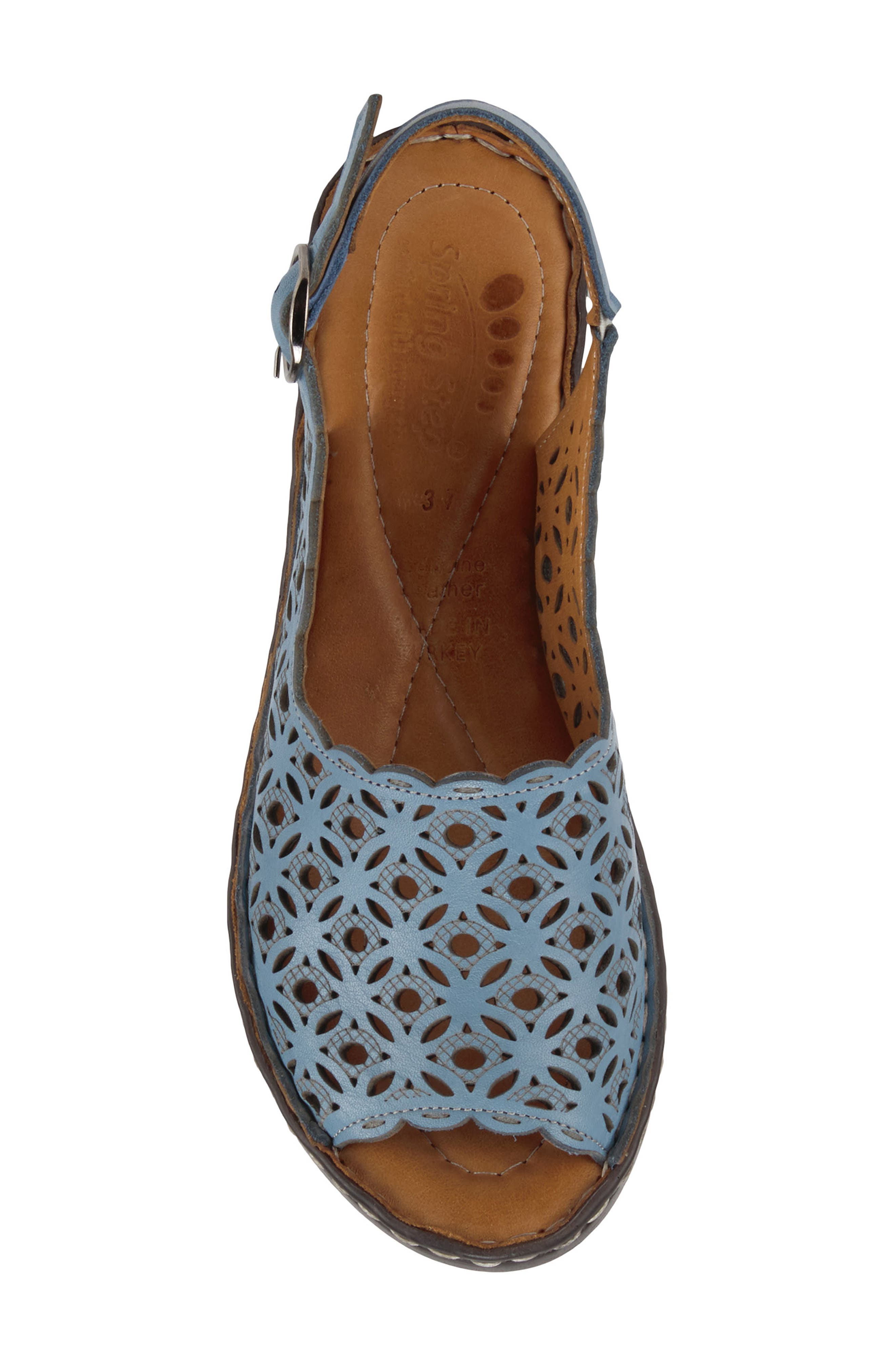 Spring Step Belizana Wedge Sandal, Alternate, color, Blue Leather