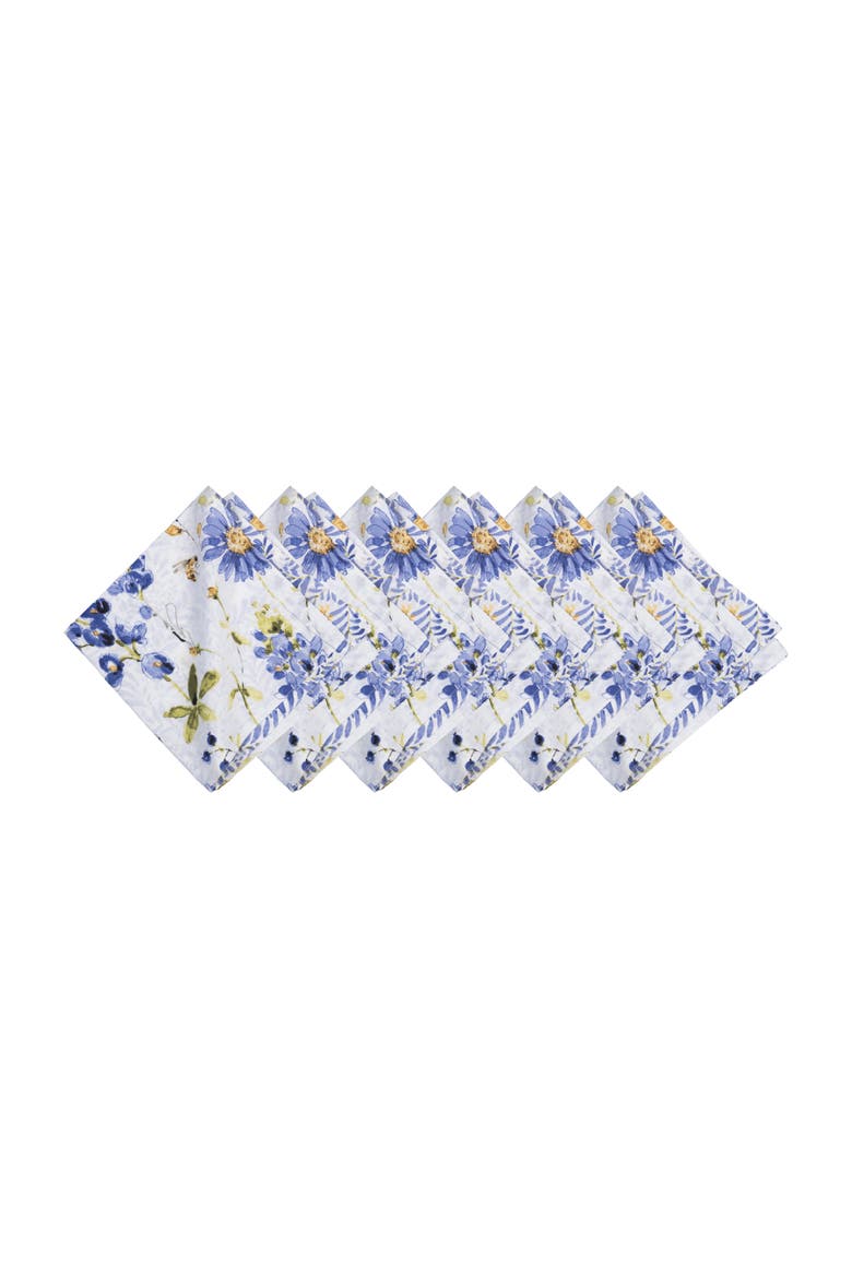 Lovely Blues Cotton Cloth Napkins Set of 6, Main, color, Blue