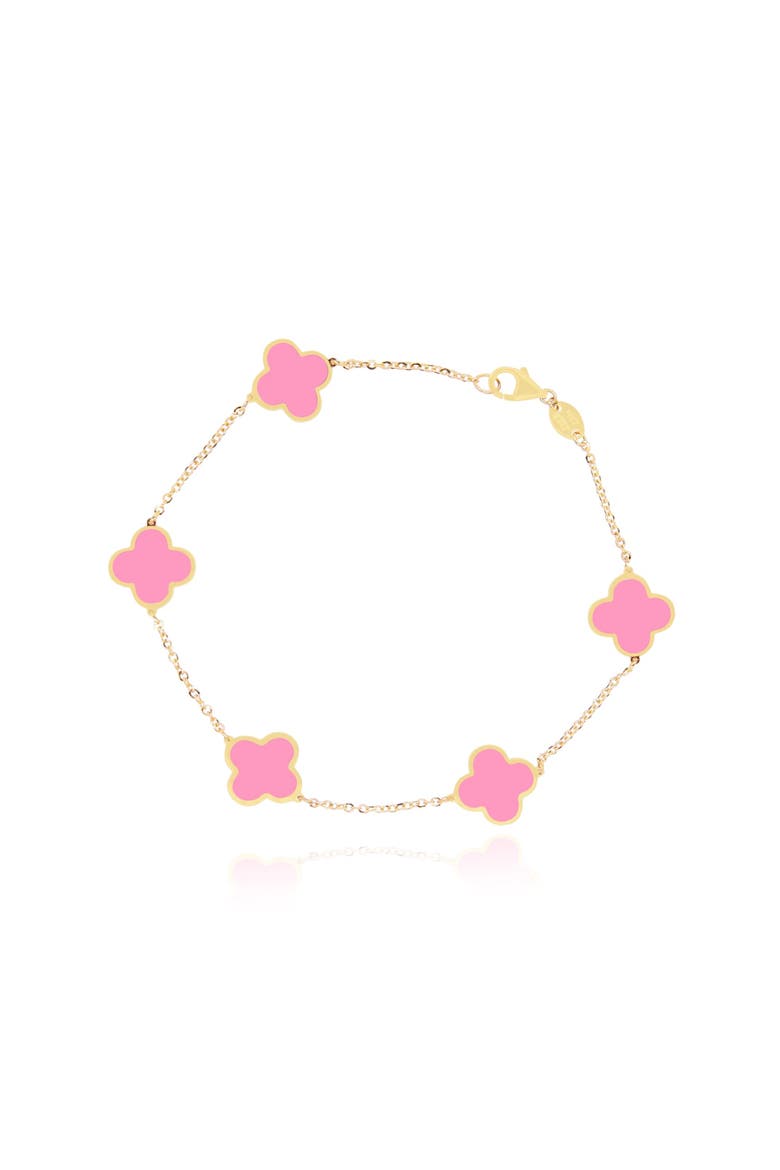 Small Bubblegum Pink Clover Bracelet, Main, color, Bubblegum Pink