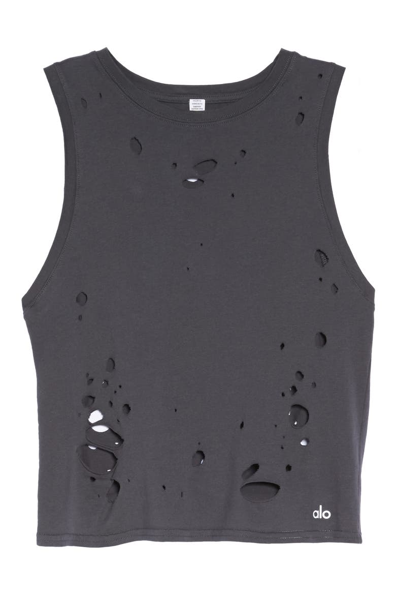Harley Muscle Tank, Alternate, color, ANTHRACITE/ DISTRESSED HOLES
