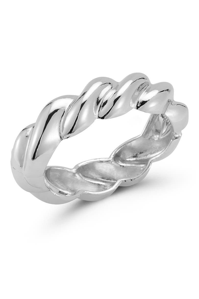 Twisted Bangle Bracelet, Main, color, SILVER