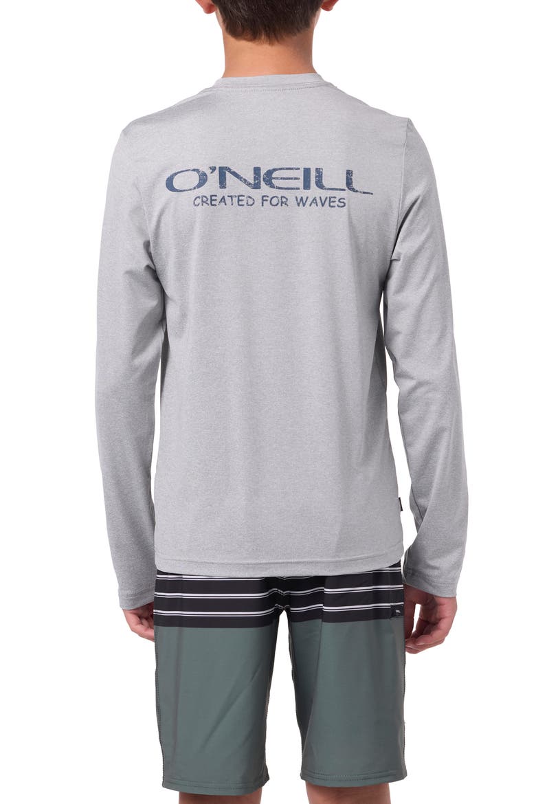 Kids' TRVLR Stacked Long Sleeve Performance T-Shirt, Alternate, color, HEATHER GREY