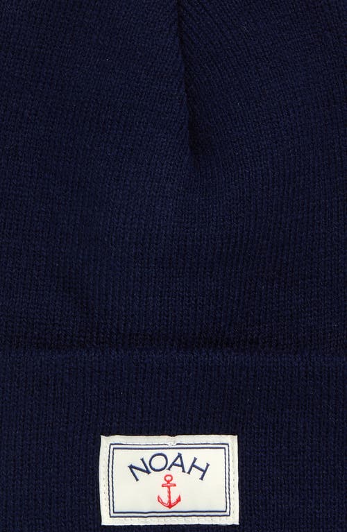 Noah Anchor Logo Beanie In Navy