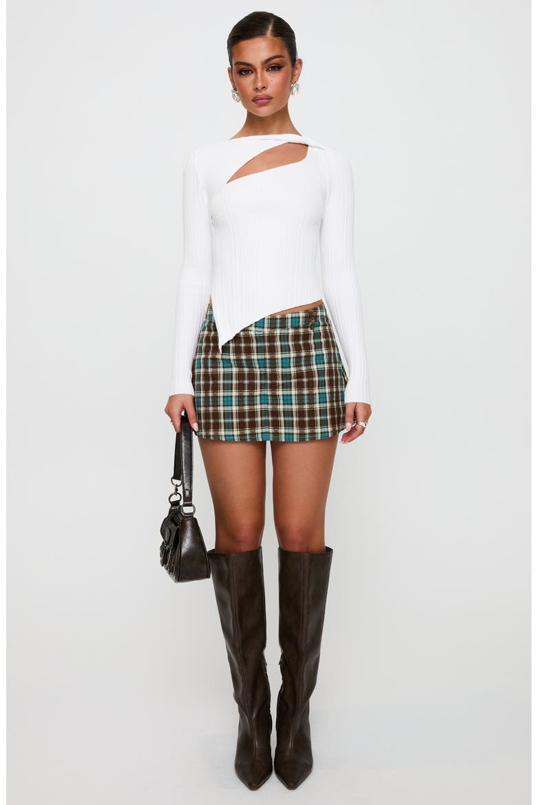 Ellara Asymmetric Long Sleeve Top, Alternate, color, WHITE