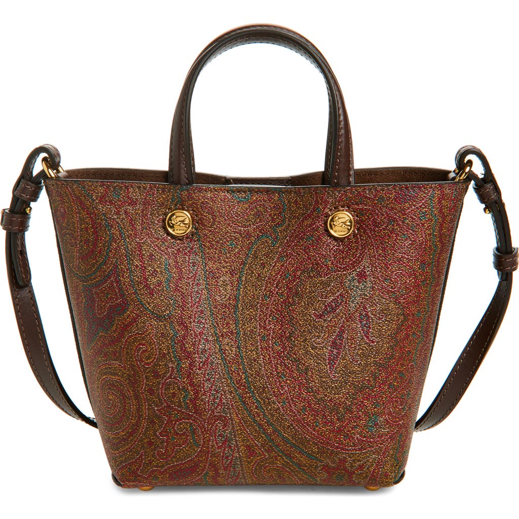 ETRO ETRO EXTRA SMALL ARNICA COATED CANVAS CROSSBODY TOTE