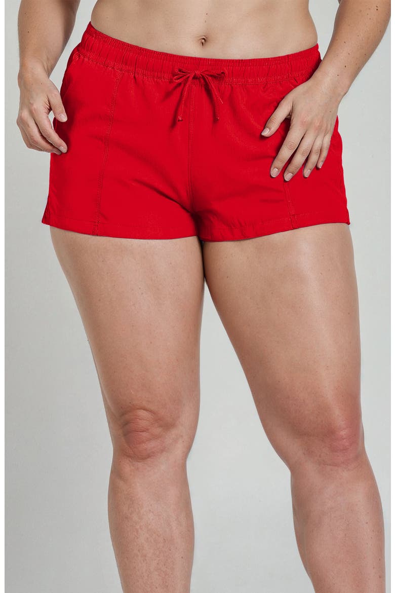 Plus Size 2"-3" Board Shorts, Main, color, Red