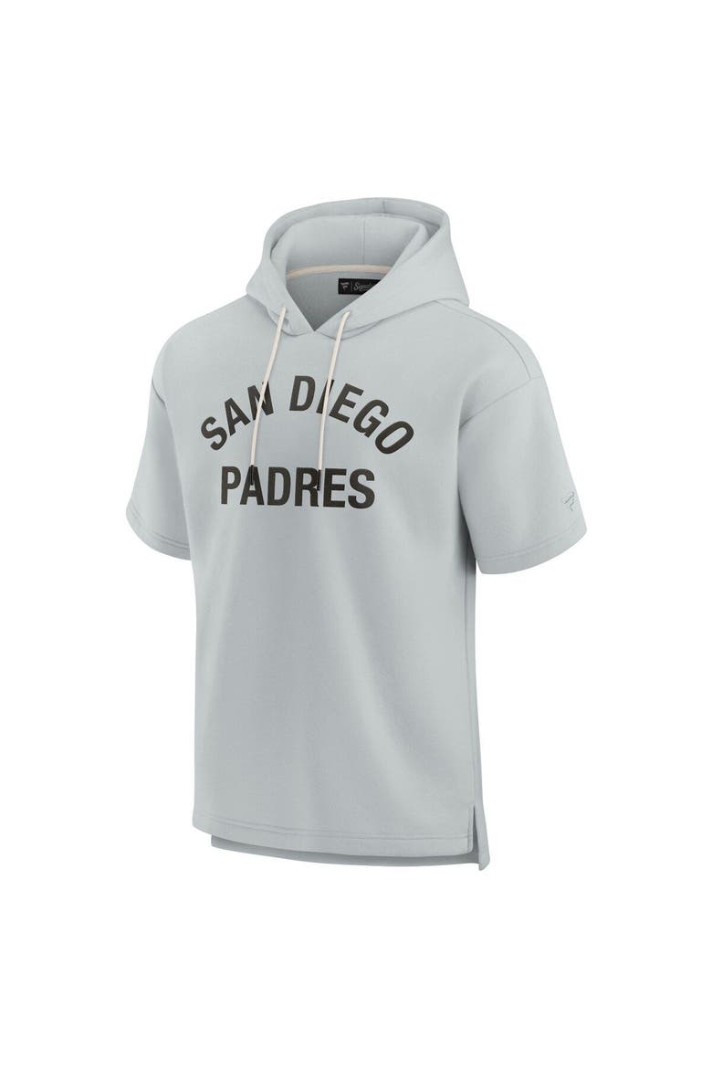 Unisex Fanatics Signature Gray San Diego Padres Elements Super Soft Fleece Short Sleeve Pullover Hoodie, Alternate, color, Gray